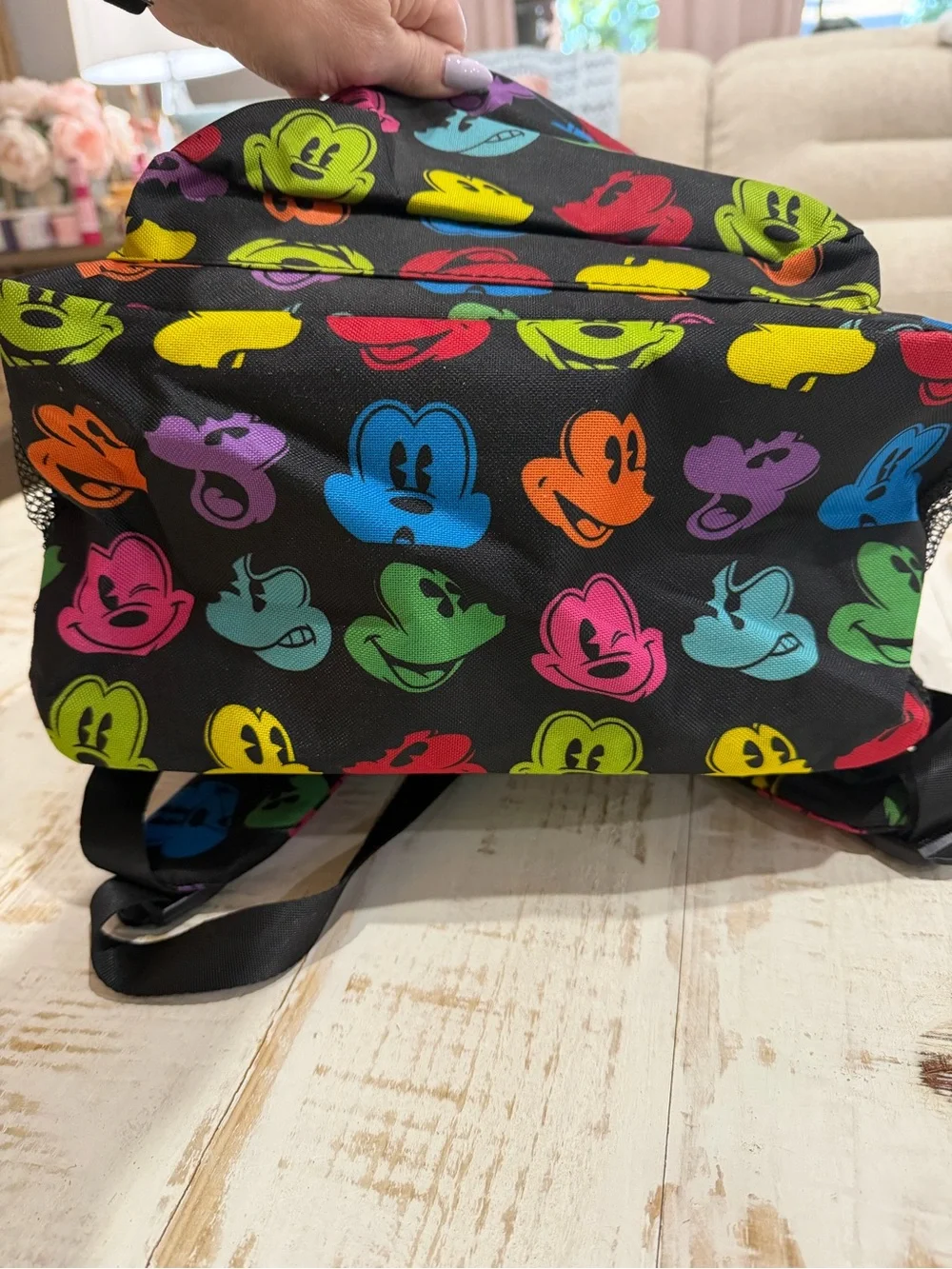 Disneyland Resort Rainbow Silhouette Mickey Mouse Face Multi-Pocket Backpack